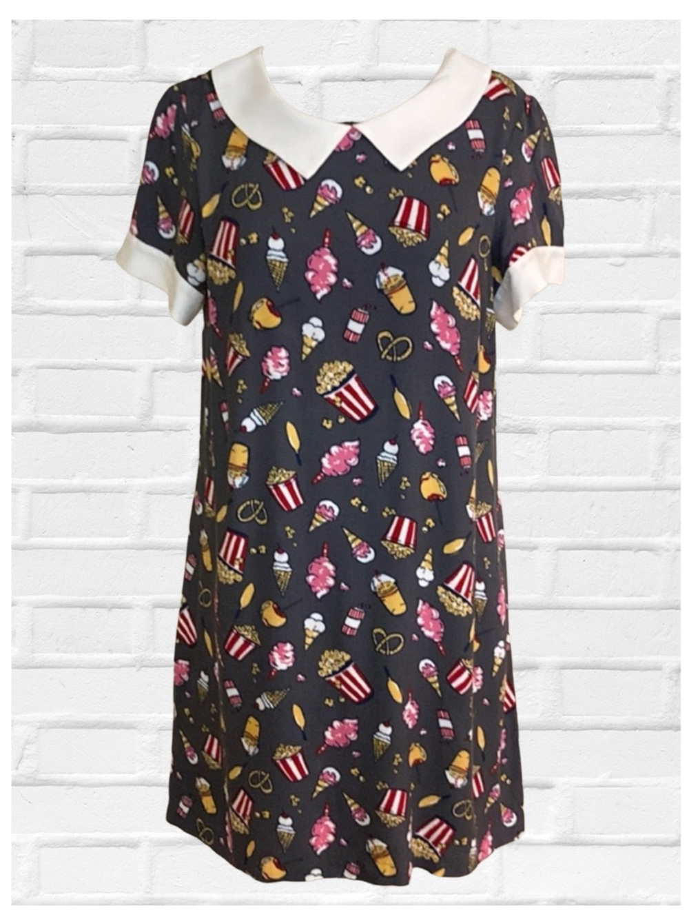 ModCloth Tonight's Pop Story Dress Popcorn Novelty Print Mini Dress Movie Night